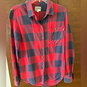 Vans long sleeve Flannel Red and Blue Plaid Shirt. Womens size Large